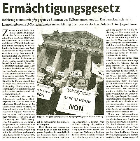 Der Reichstag in 'junge Welt'